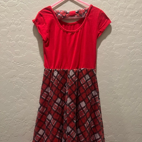 Girls Red Sparkle Holiday Dress - Picture 3 of 3